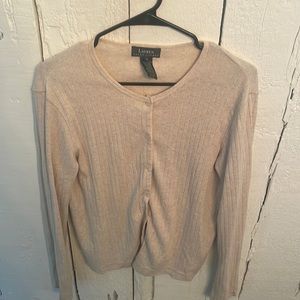 Ralph Lauren cream colored cardigan. Size small.